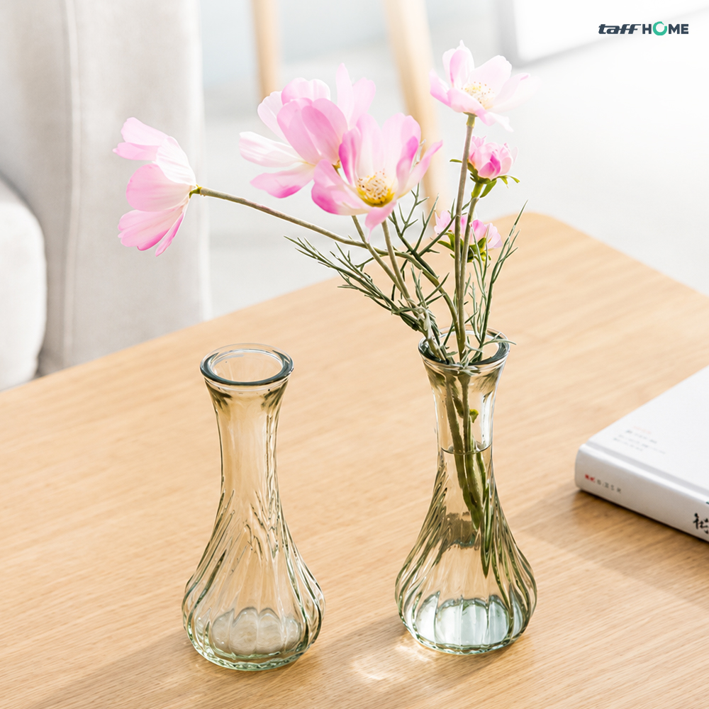 Gambar produk TaffHOME Vas Bunga Botol Kaca Estetik Multifungsi Spiral Flower Vase - FN-15 - 3