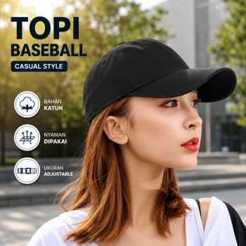 MUJE Topi Baseball Polos Pria Wanita Casual Style Katun Cap - F200