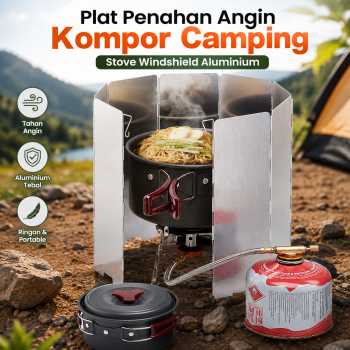 Gambar produk ELOS-10 Plat Penahan Angin Kompor Camping Stove Windshield Aluminium - E002