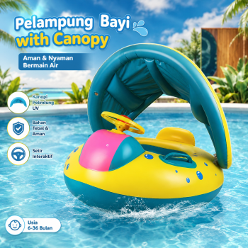 Gambar produk Summer Sea Ban Pelampung Kolam Renang Bayi Ring Floating with Canopy - M-1