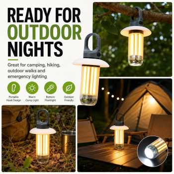 Gambar produk XFIRE Lampu Camping Senter Gantung Lantera 5 Mode 2in1 Color 600mAh - YY-17 - 4