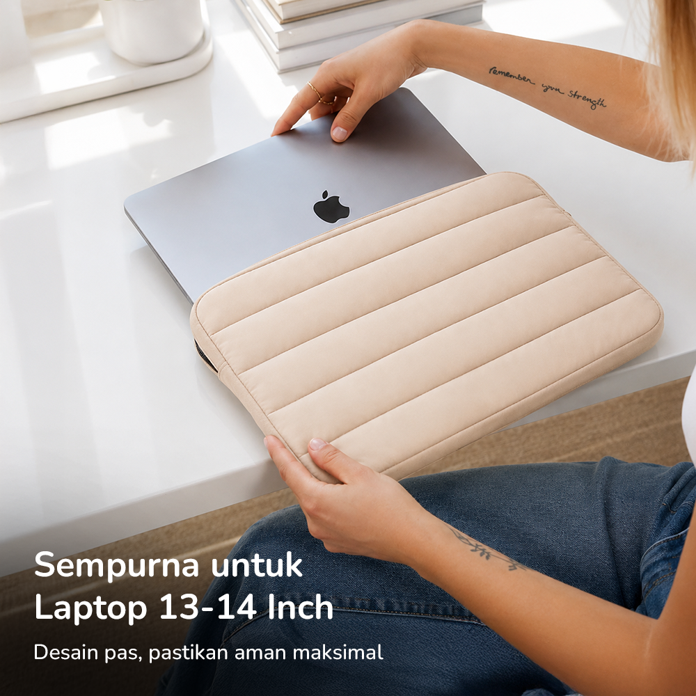 Gambar produk Vandel Tas Laptop Sleeve Puffy Case Waterproof Plush 13-14 Inch - ZK-80 - 5