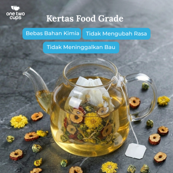Gambar produk One Two Cups Kantong Teh Celup Kain Saringan Tea Bag Disposable 100PCS 9x10cm - M100 - 3