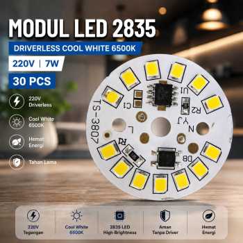 SOO Chip LED 2835 Lampu Driverless Cool White 6500K 220V 7W 30PCS - COB3535-AC220-7