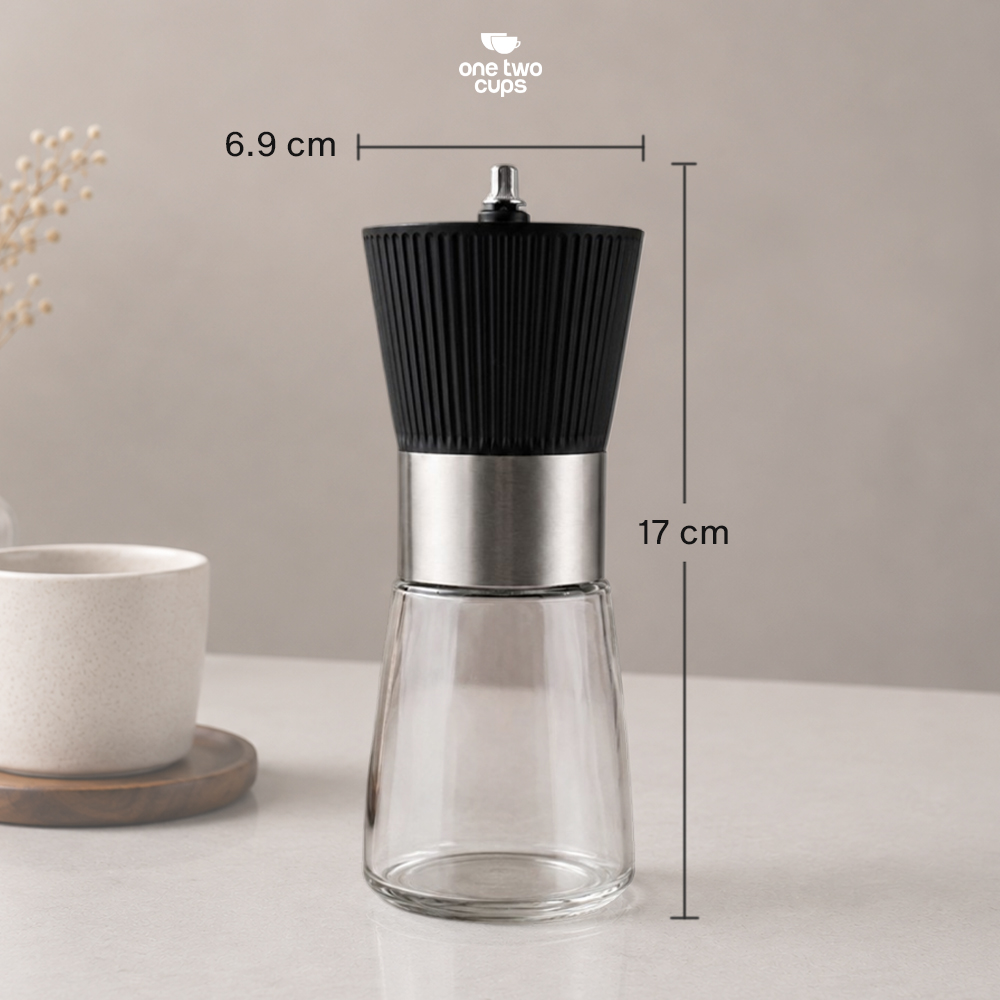 Gambar produk One Two Cups Alat Penggiling Kopi Manual Coffee Grinder 160ml - CF012 - 8