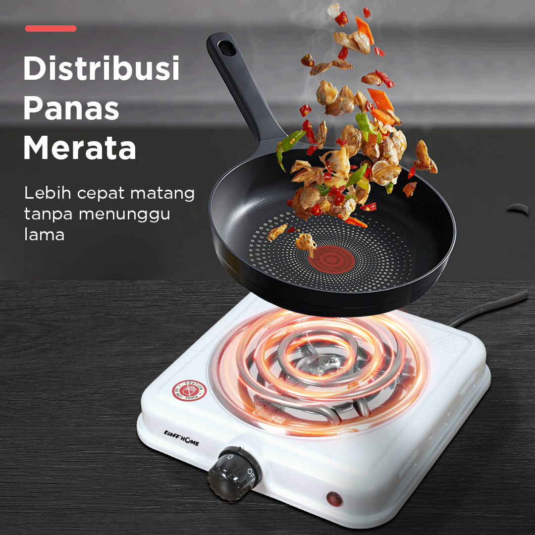 Gambar produk TaffHOME Kompor Listrik 1 Tungku Mini Portable Coil Hot Plate 1000W - THP-5701 - 3