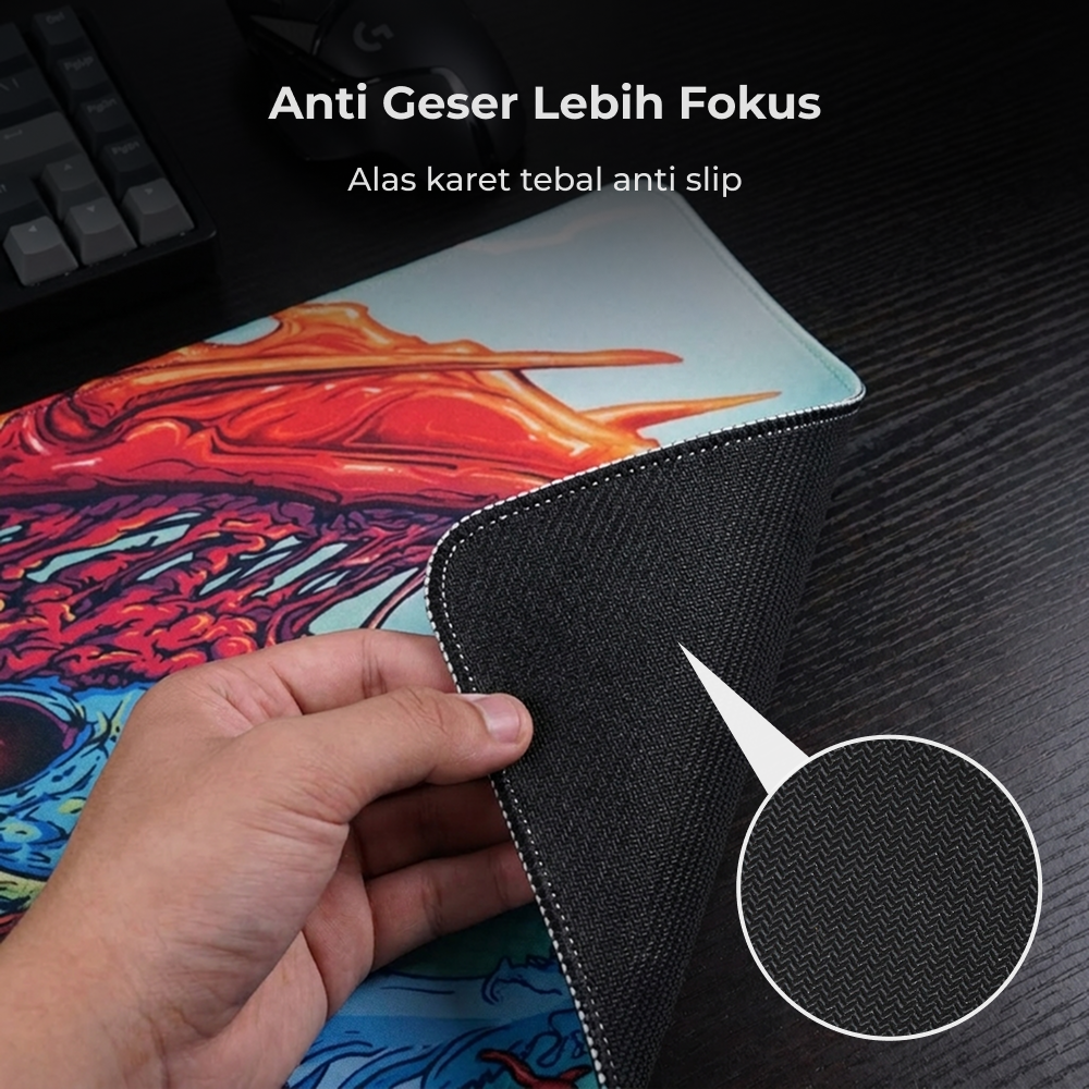 Gambar produk Mouse Pad Gaming XL Desk Mat Purple Monster - MP005 - 2