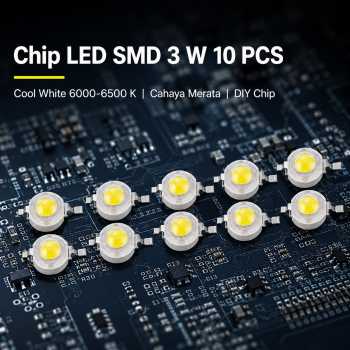 HVIERO Chip LED Lampu SMD Lighting Bulb Diode 6000-6500K 3.6V 10 PCS - COB55-DC3.6