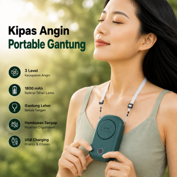 Alloet Kipas Angin Portable Gantung Hanging Mini Cooling Fan 1800mAh - DQ602