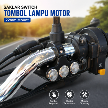 Gambar produk YAM Saklar Switch Tombol Lampu Motor 22mm Mount - F2243