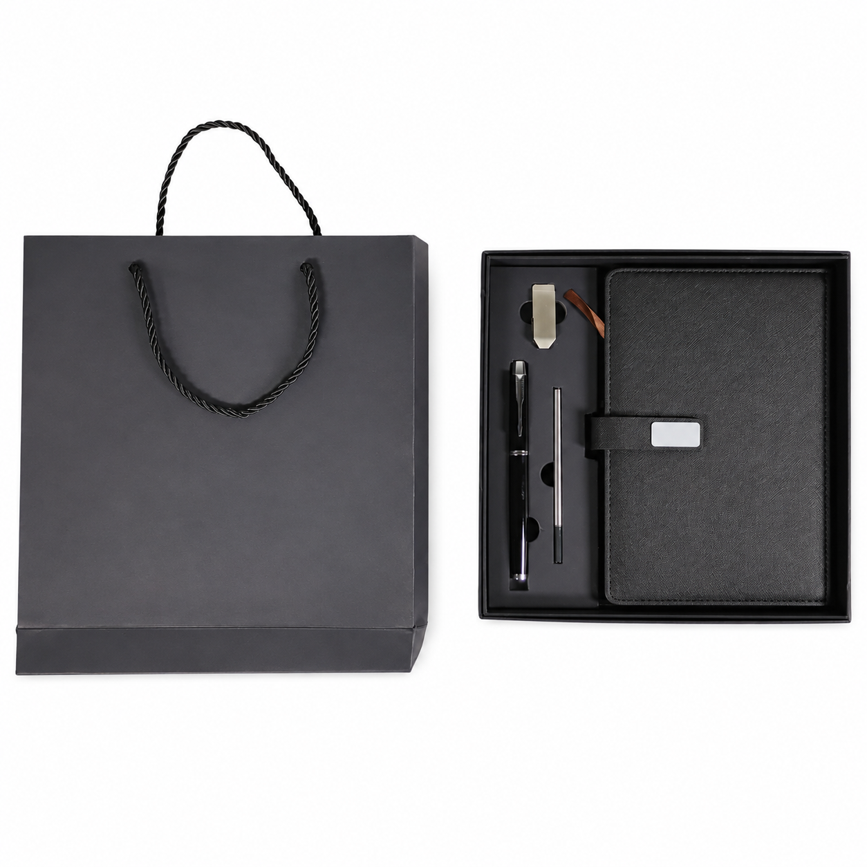 Gambar produk MINK Buku Jurnal Hardcover Cover Kulit A5 with Pen Refill Flashdisk - HC-70 - 8