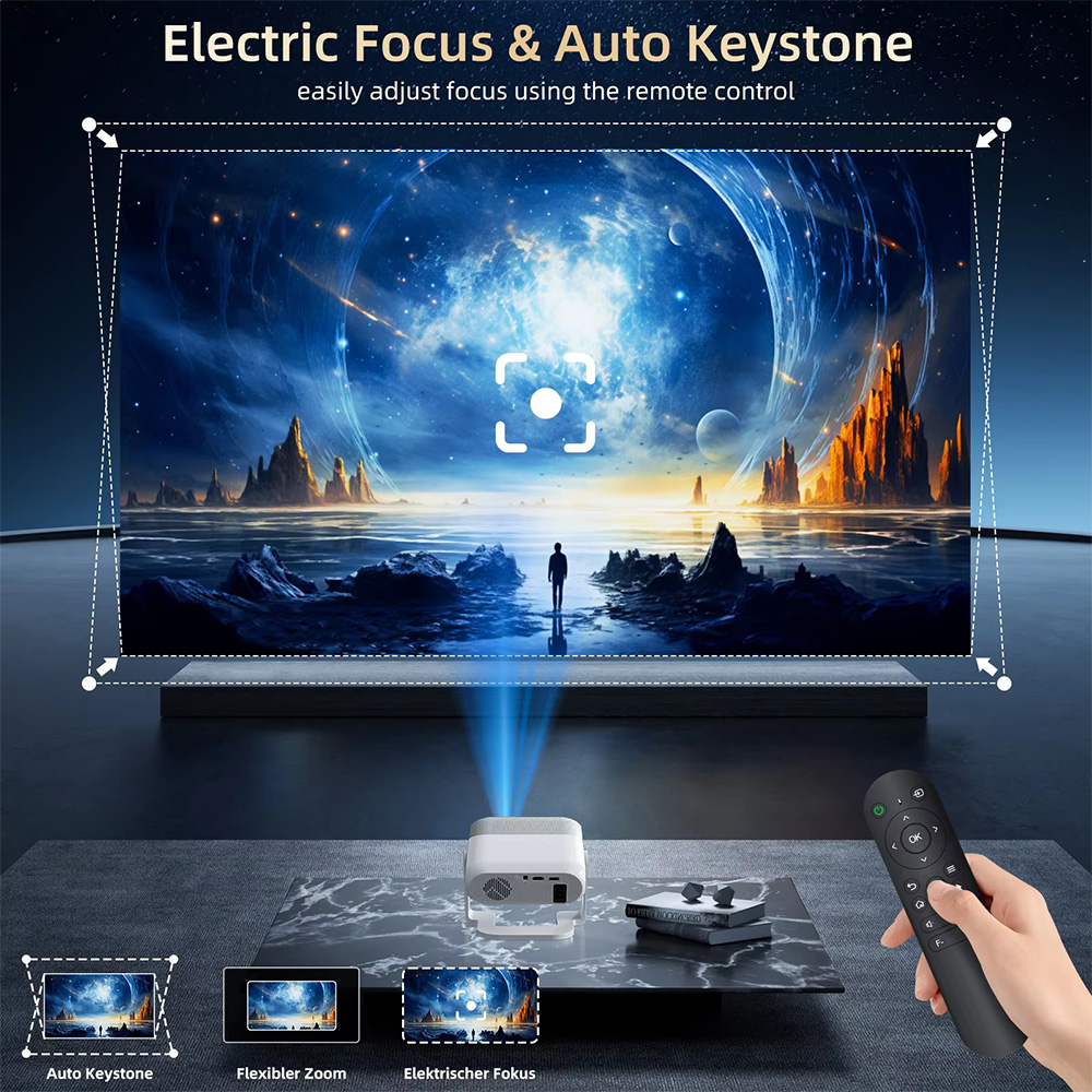 Gambar produk Xuan Proyektor Mini Portable Android 14 720P WiFi Dual Band 300 ANSI - HA116 - 4