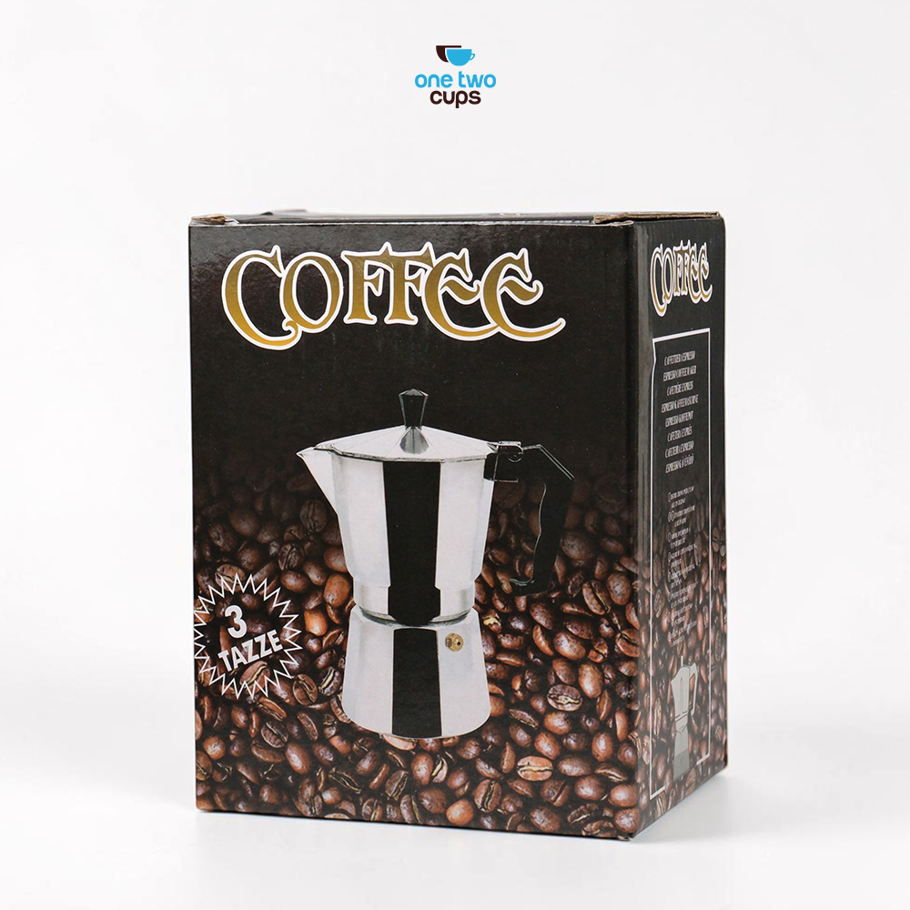 Gambar produk One Two Cups Moka Pot Teko Kopi Espresso Coffee Maker Stovetop 3 Cup 150ml - L10 - Kemasan
