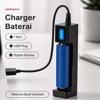 Gambar produk Taffware Charger Baterai 1 Slot AA AAA 18650 LED USB - TG-188