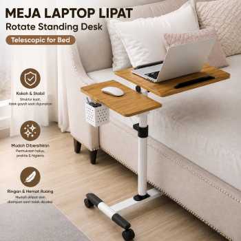 Gambar produk LOVOL Meja Laptop Lipat Rotate Standing Desk Telescopic for Bed - C02Y