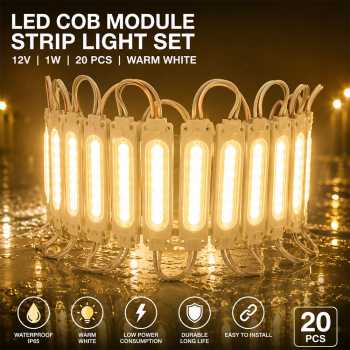 HOSD LED COB Module Strip Light Set Waterproof 12V 1W 20 PCS - COB6816-AC12