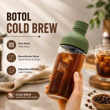 NOWORRY Botol Cold Brew Coffee Maker Filter Borosilicate Glass 450ml - ZBWP2478