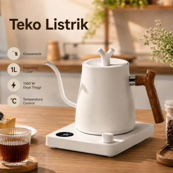 Rovenka Teko Listrik Kopi Pemanas Air Leher Angsa Kettle 1000W 1L - HR-462