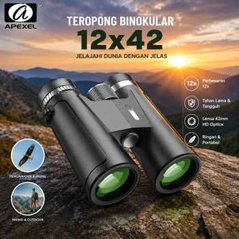 Gambar produk APEXEL Teropong Binokular Telescope Outdoor 12x42 - APL-RB12X42