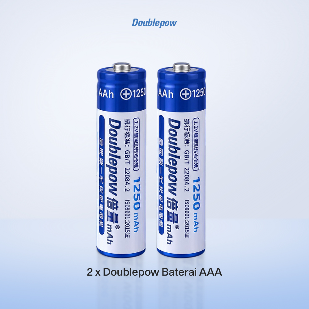 Gambar produk Doublepow Baterai Isi Ulang AAA Ni-MH Button Top 1250mAh 1.2V 2 PCS - 8