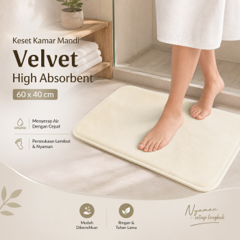 TaffHOME Keset Kamar Mandi Bathroom Mat Absorbent 60x40cm - LA-40