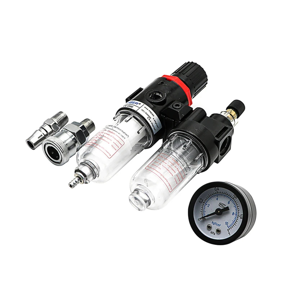 Gambar produk Gene Air Filter Regulator Lubricator Kompresor G1/4 with Konektor - AFC2000 - Kemasan
