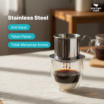 Gambar produk One Two Cups Vietnam Drip Coffee Filter Saringan Kopi Sekrup 250ml 8Q - LC2 - 2