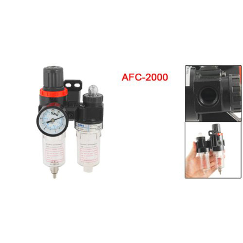 Gambar produk Gene Air Filter Regulator Pneumatic Saringan Kompresor Angin G1/4 Fiber Core - AFC-2000 - 2