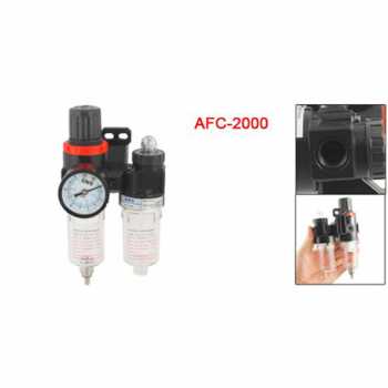 Gambar produk Gene Air Filter Regulator Pneumatic Saringan Kompresor Angin G1/4 Fiber Core - AFC-2000 - 2