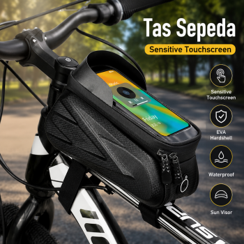 Gambar produk RZAHUAHU Tas Sepeda Top Tube Bike Bag Waterproof Holder HP 6.5 Inch - TZ50