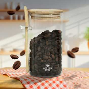 One Two Cups Toples Kaca Penyimpanan Makanan Kedap Udara with Spoon - FM-LD1