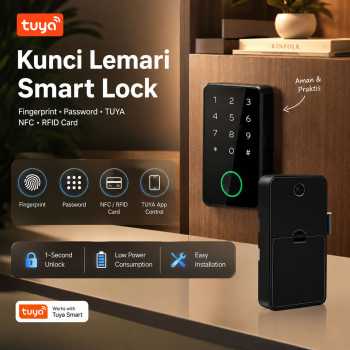 HUO Kunci Lemari Smart Lock Cabinet TUYA Fingerprint Password NFC RFID - DXG32