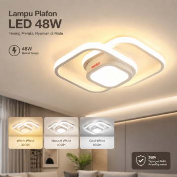 TaffLED Lampu Plafon LED Minimalis Nordic Style 3 Color 48W 260V - EM210