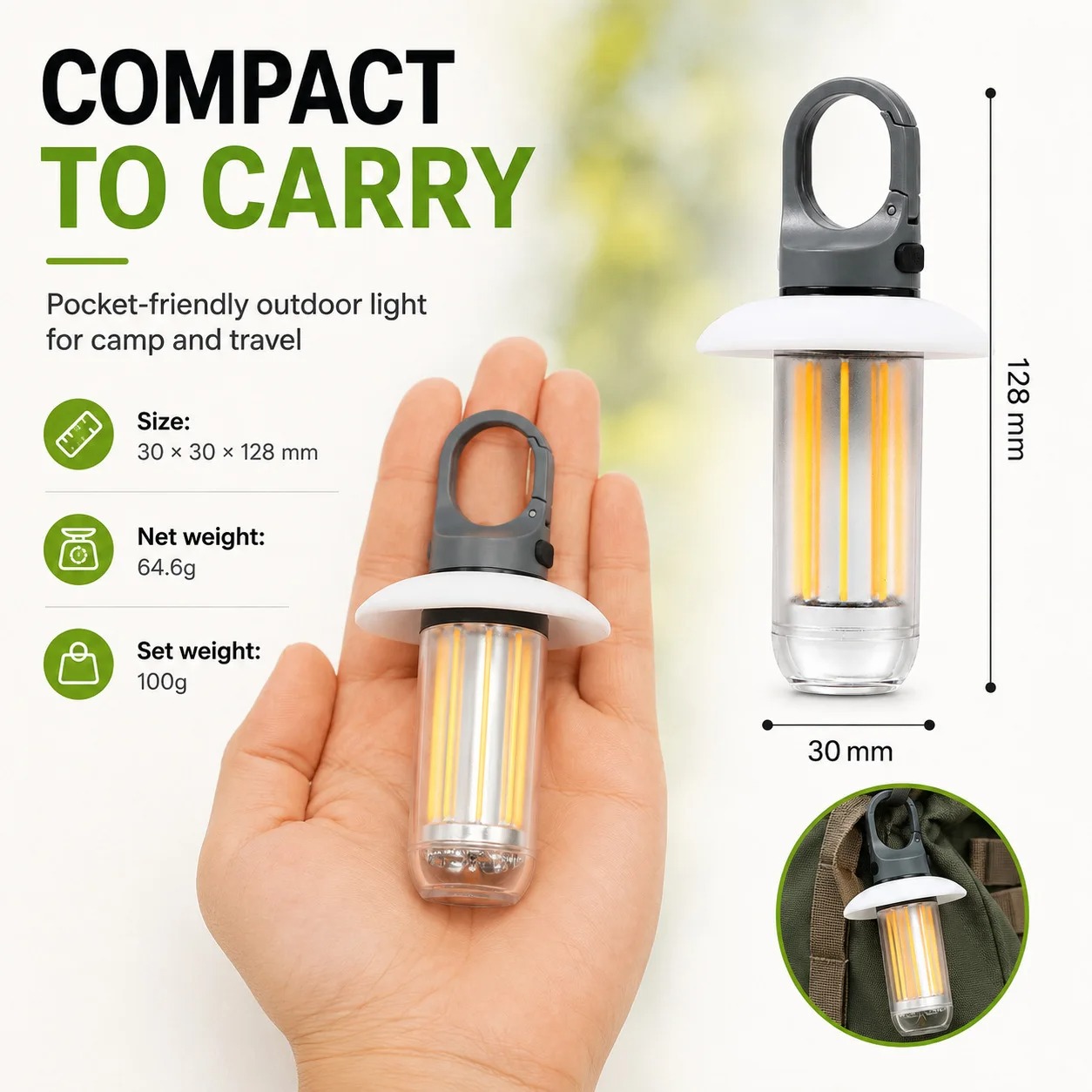 Gambar produk XFIRE Lampu Camping Senter Gantung Lantera 5 Mode 2in1 Color 600mAh - YY-17 - 6