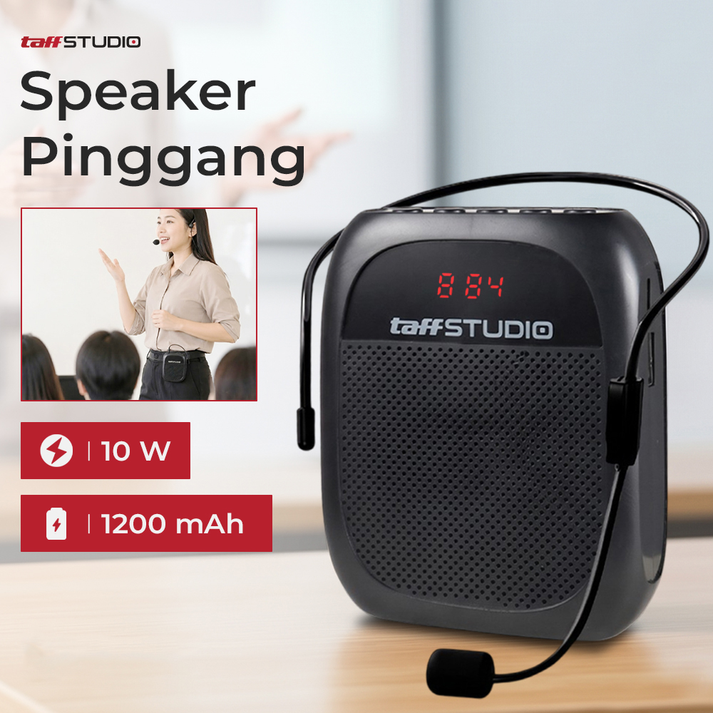 Gambar produk TaffSTUDIO Speaker Pinggang Penguat Suara Bluetooth LED TF Card 10W - YW-166U - Utama