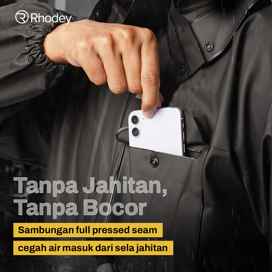 Gambar produk Rhodey Jas Hujan Setelan Motor Visor PVC Waterproof Raincoat M - ZY-12 - 4