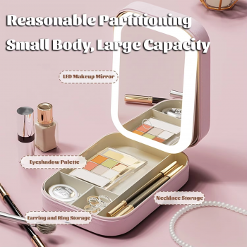 SNUGUG Tas Cermin Kosmetik Make Up Travel Organizer Bag LED Mirror - S-0H