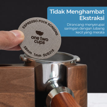 Gambar produk One Two Cups Puck Screen Portafilter Espresso Machine 150 Micron 58mm 1mm - SUS3 - 2