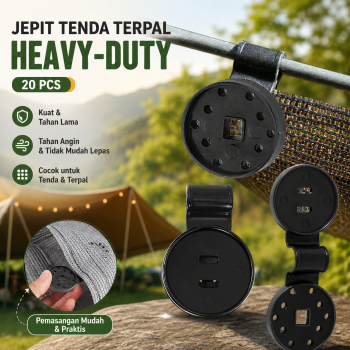 TaffSPORT Jepit Tenda Terpal Heavy-Duty Round Lock Square Hole 20 PCS