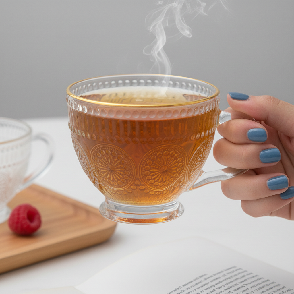 Gambar produk Taiyanghua Cangkir Kopi Kaca Tahan Panas Sunflower Line Mug 325ml - A1 - 5