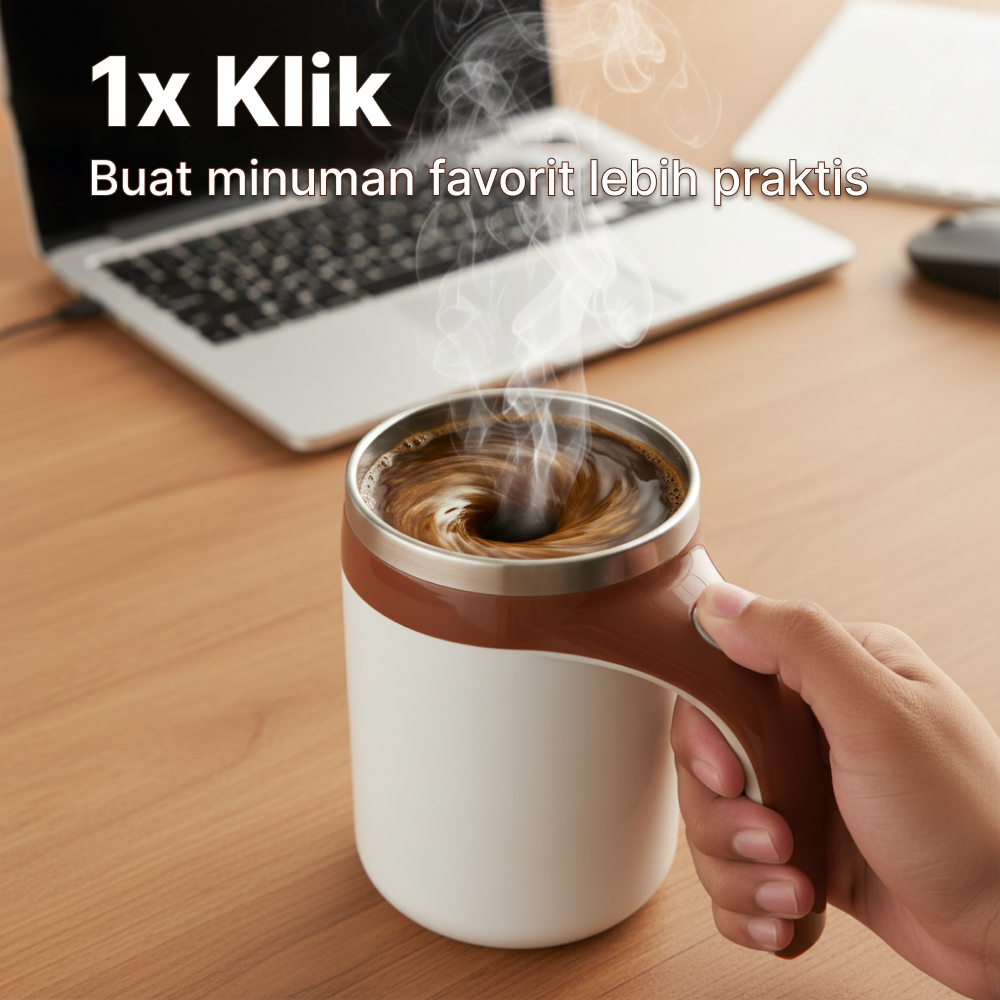 Gambar produk Ditim Cangkir Aduk Otomatis Rechargeable Self Stirring Mug 380ml - HF-630 - 2