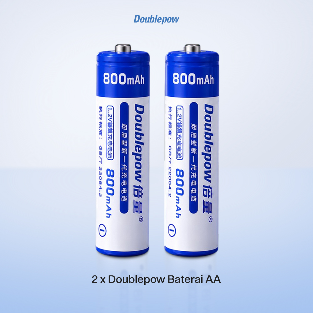 Gambar produk Doublepow Baterai Isi Ulang AA Ni-MH Button Top 800 mAh 1.2V 2 PCS - 8