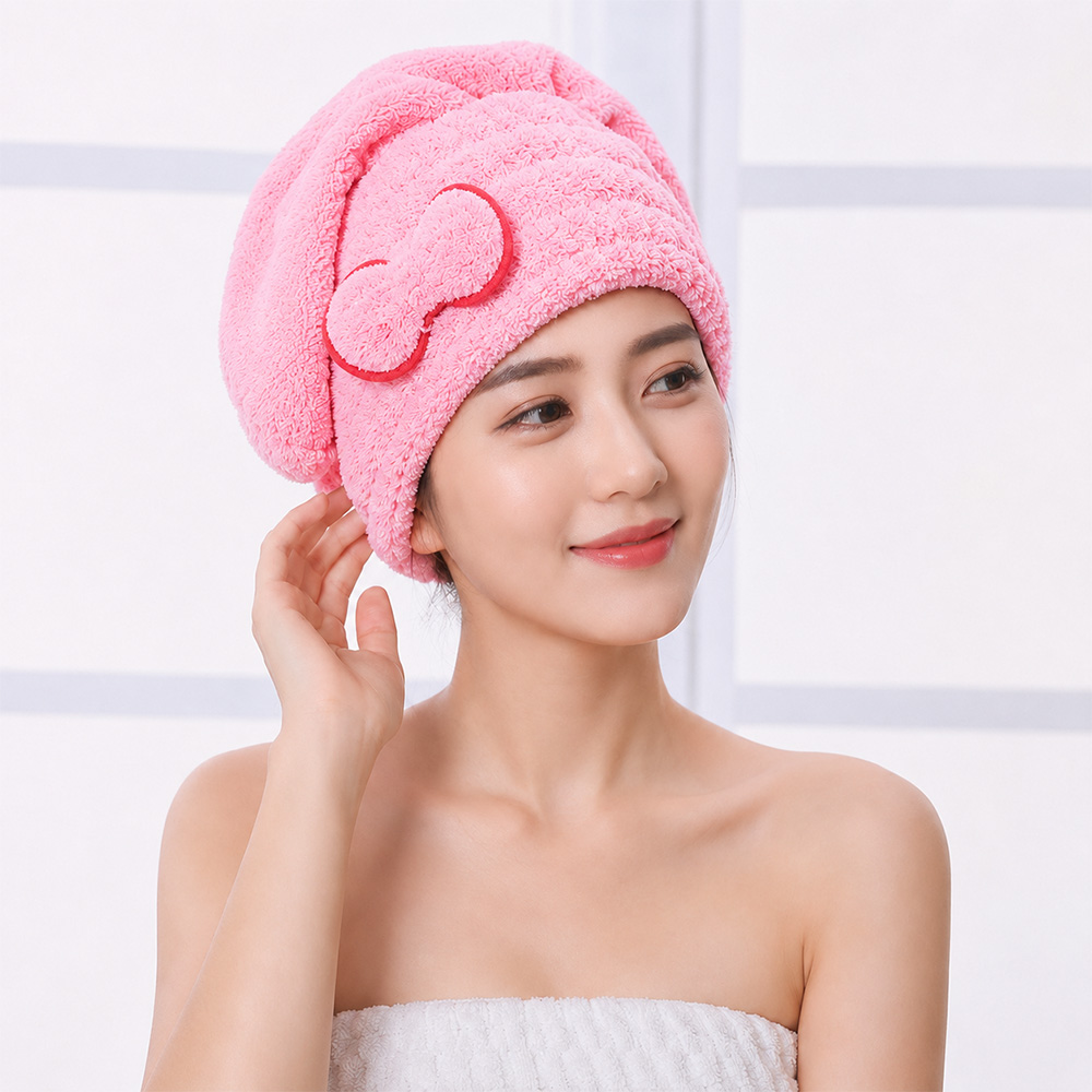Gambar produk Anller Handuk Pengering Rambut Kepala Hair Wrap Drying Coral Fleece - FO80 - 3