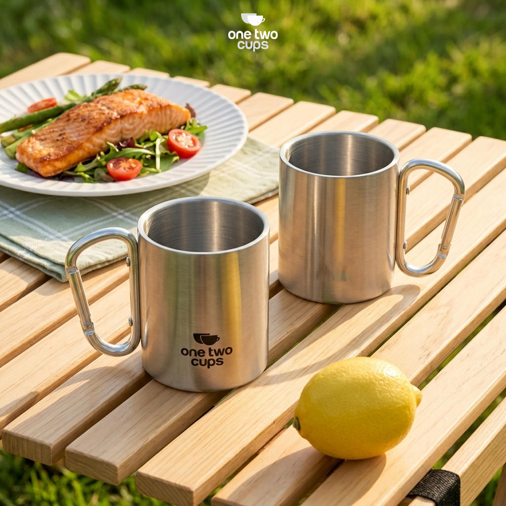 Gambar produk One Two Cups Cangkir Kopi Stainless Steel Carabiner Camping Cup 220ml - C125 - 5