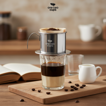 Gambar produk One Two Cups Vietnam Drip Coffee Filter Saringan Kopi Sekrup 250ml 8Q - LC2 - 5