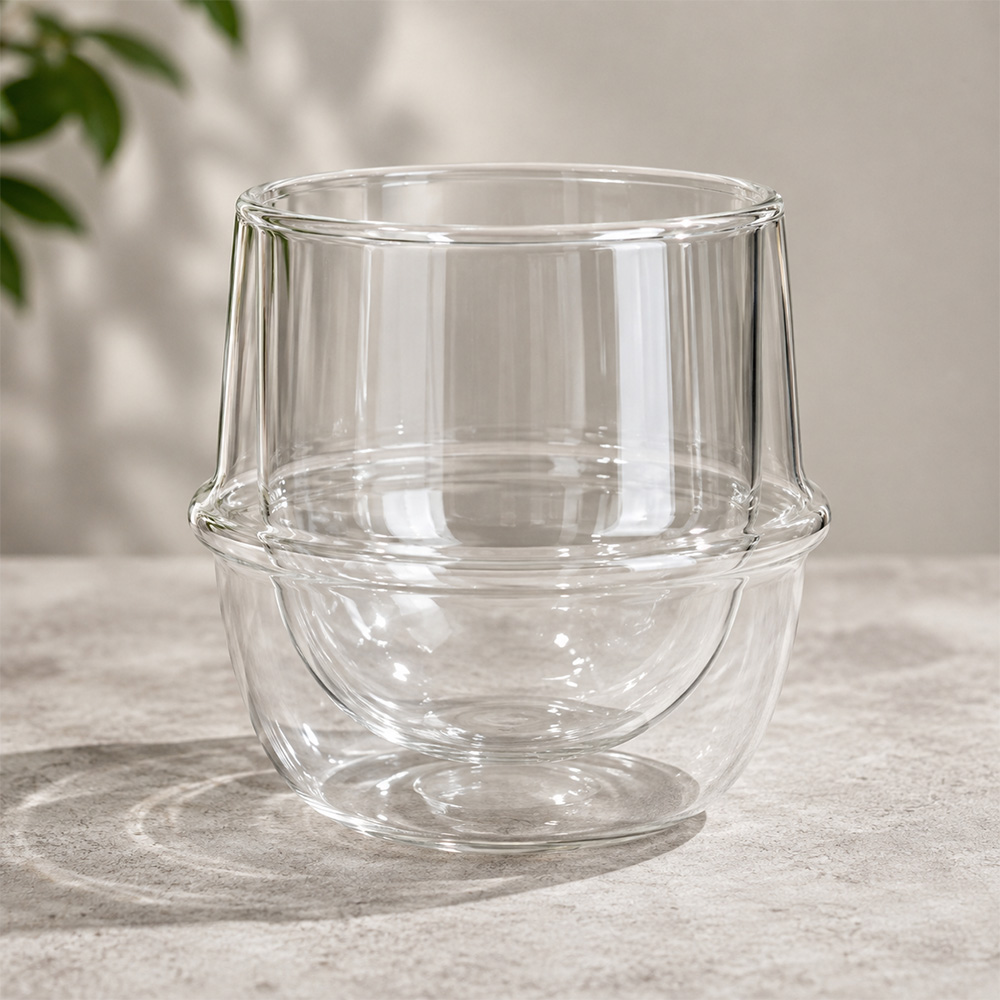 One Two Cups Gelas Kaca Aesthetic Tahan Panas Double Wall Glass 200ml - PLY1710 Gambar produk One Two Cups Gelas Kaca Aesthetic Tahan Panas Double Wall Glass 200ml - PLY1710 - Utama