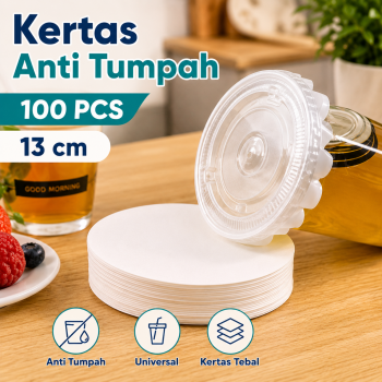 Naiche Kertas Anti Tumpah Tutup Gelas Minuman Leak Proof Paper 100 PCS - BM-10