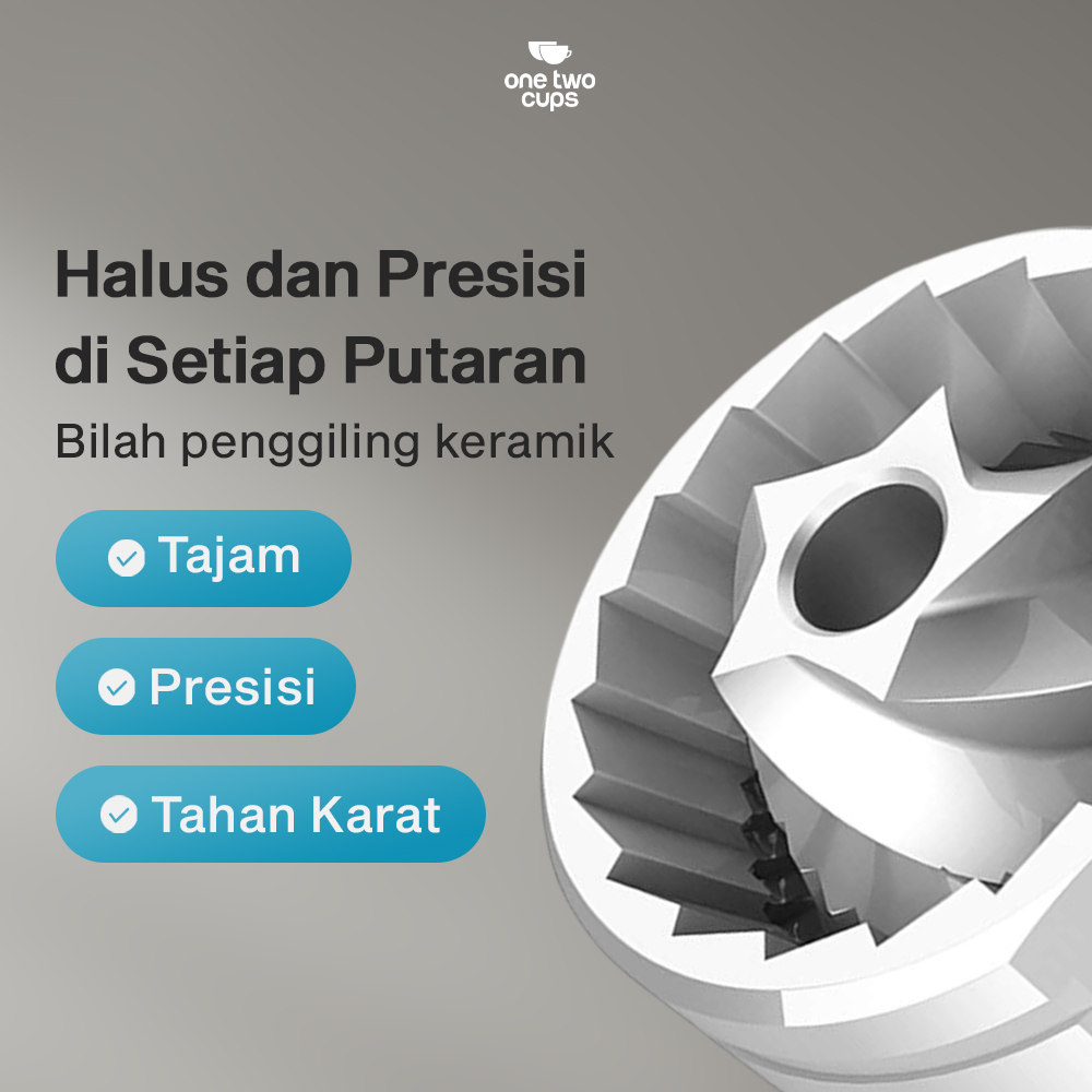 Gambar produk One Two Cups Alat Penggiling Kopi Manual Coffee Grinder 160ml - CF012 - 1