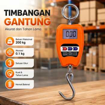 Willstar Timbangan Gantung Digital LCD Koper Tas Industri 200kg 0.1kg - 8088
