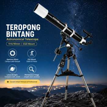 Gambar produk CELESTRON Teropong Bintang Astronomical Telescope EQ2 Mount 910/90mm - Deluxe 90EQ